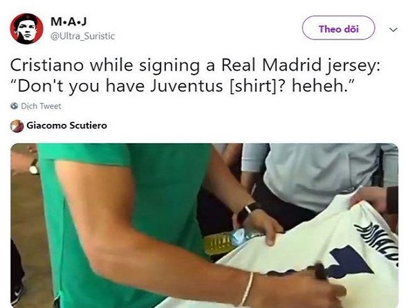 Ronaldo phản ứng bất ngờ khi được CĐV xin ký áo Real