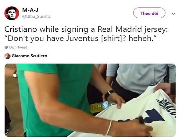 Ronaldo phản ứng bất ngờ khi được CĐV xin ký áo Real